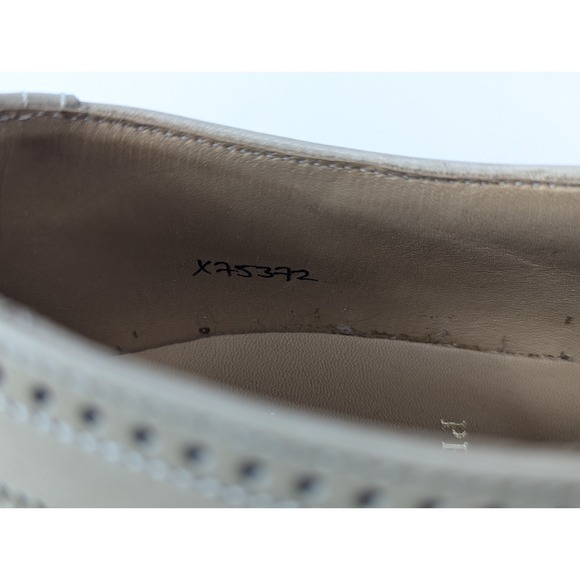 Peal Co Dress Shoes Mens 10 D Brooks Brothers Oxford Beige Wingtip Classic - Picture 14 of 15